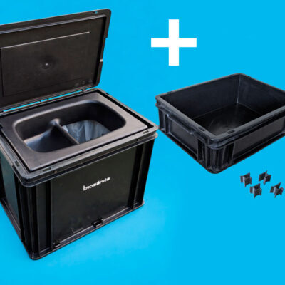 Inodoro seco ultracompacto con kit elevador y guardado